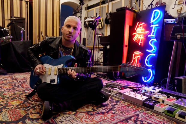 Music producer Andrew Watt in his home studio in Los Angeles.