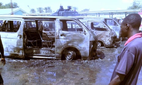 Bomb blast  in north-eastern Nigeria in October 2014 believed to have been carried out by Boko Haram