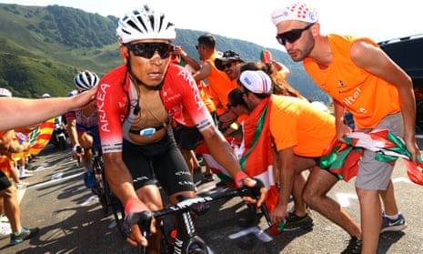 Nairo Quintana rides at the Tour de France