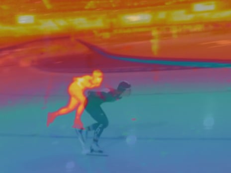 Violette Braun of Team France competes during the speed skating women’s 3,000m at Milano Speed Skating Stadium.