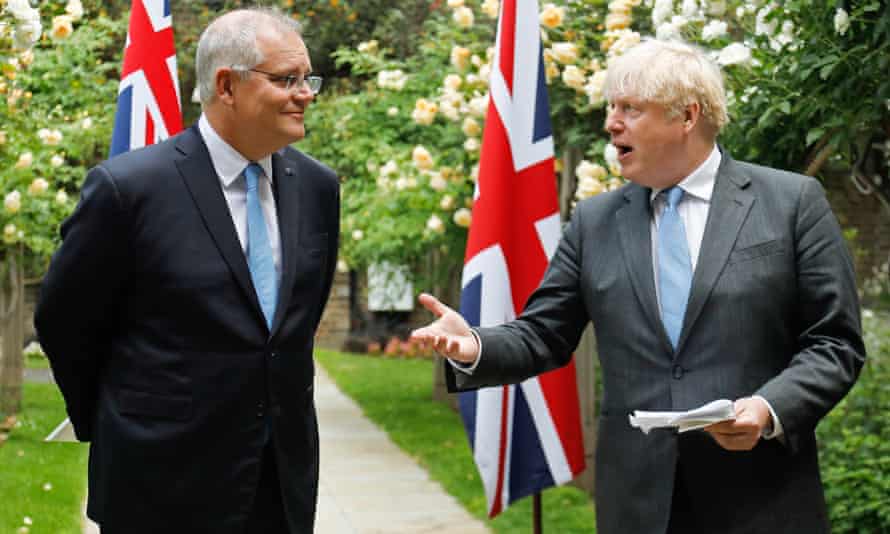 Scott Morrison and Boris Johnson.