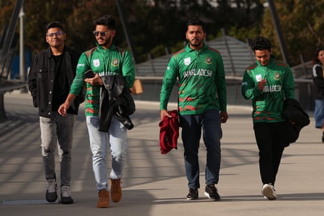 Bangladesh fans making their way to AAMI Park.