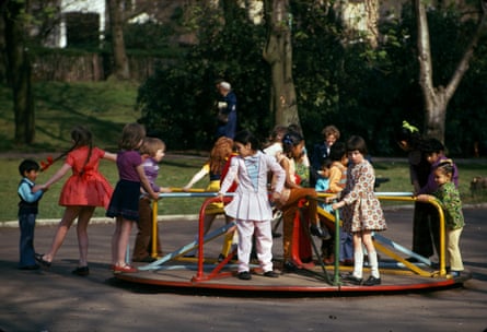 Children Playing on Roundabout in Maxwell Park by Eric Watt.