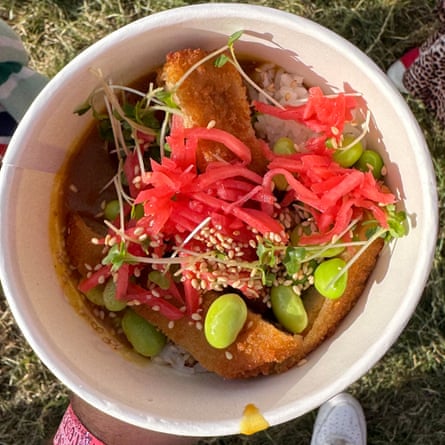 Vegan katsu curry at Glastonbury
