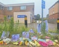 Tributes to Henry Nowak and flowers outside Portswood police station in Southampton