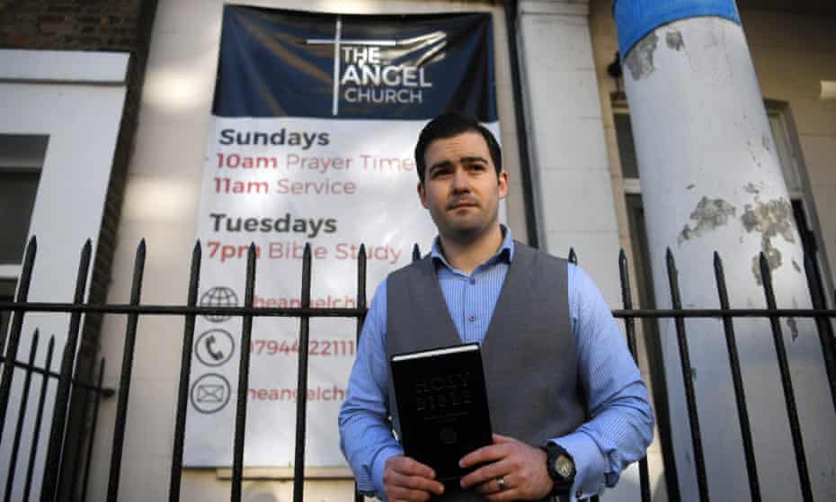 Pastor Regan King outside the Angel Church in north London