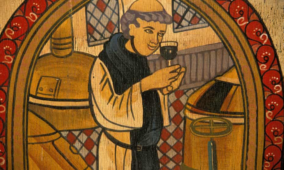 Monk gets set to take a tipple of beer made at a Trappist monastery.