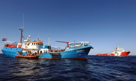 An NGO migrant rescue operation aboard the Iuventa, in the Mediterranean