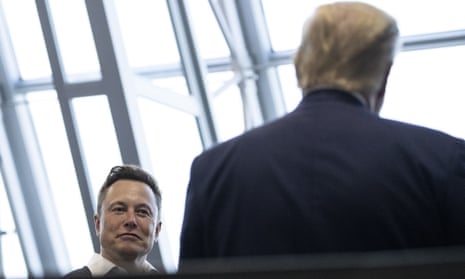 Elon Musk and Donald Trump on 30 May 2020 in Cape Canaveral, Florida.