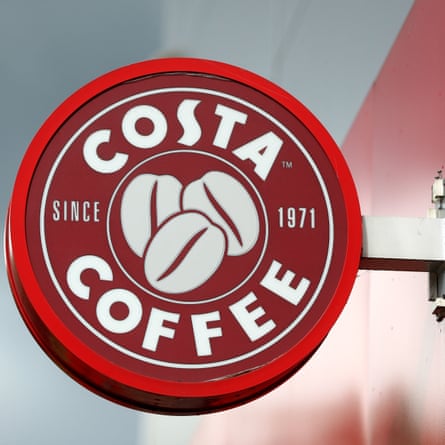 Costa Coffee sign outside a Costa Coffee shop.