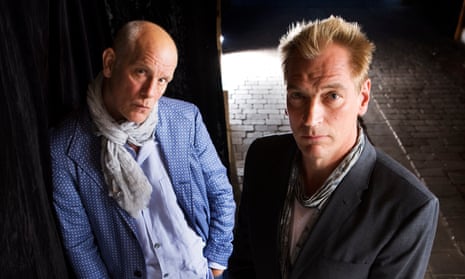 John Malkovich and Julian Sands at the Edinburgh festival fringe in 2011, where Malkovich directed a play about Harold Pinter, featuring Sands.