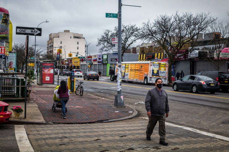 A street scene at Junction Blvd and 34th Road in Corona, Queens.