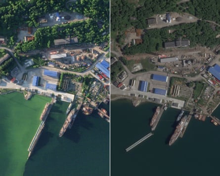 Aerial view of Rybachiy submarine base