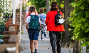 Pupils on their way to school