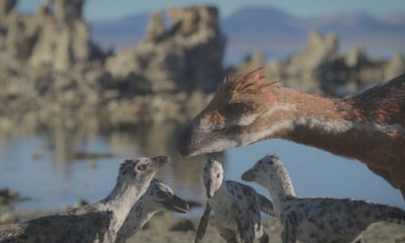A family scene from Prehistoric Planet