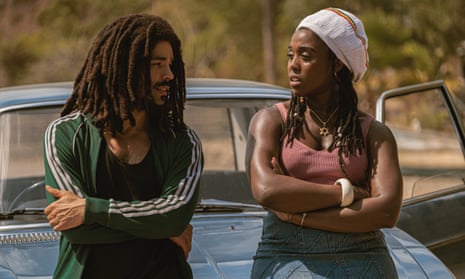 Kingsley Ben-Adir and Lashana Lynch in Bob Marley: One Love.