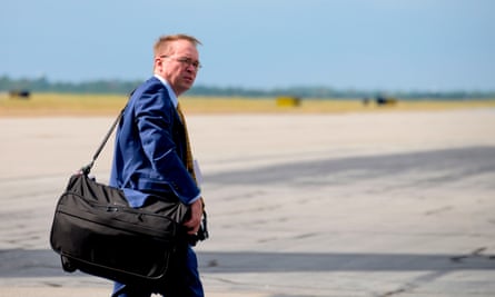 Mick Mulvaney arrives in Columbia, South Carolina, in October.