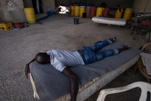 A man rests at Campo Bello.