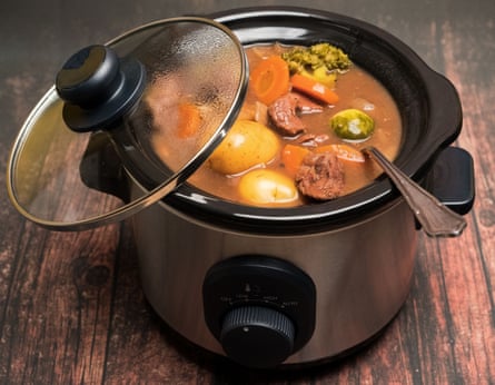 Beef casserole in a slow cooker