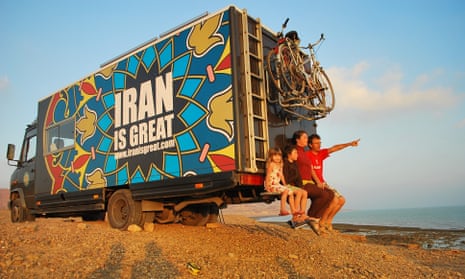 The Ivan family with their Iran is Great van in Qeshm Island, southern Iran.