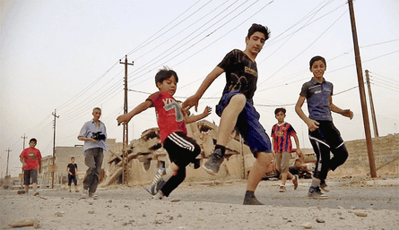 High energy … children in Mosul, Iraq, 2017.