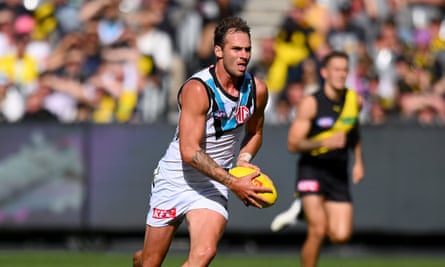 Port Adelaide’s Jeremy Finlayson has been suspended for three weeks after he used a homophobic slur against an Essendon player during Gather Round.