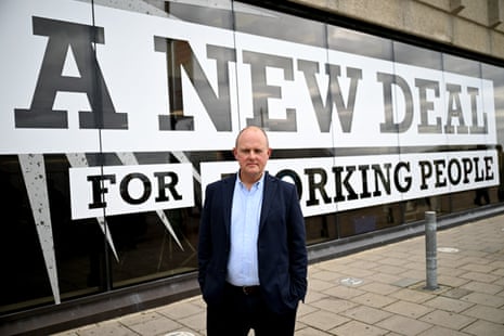 Paul Nowak photographed on Sunday outside the conference centre in Brighton.