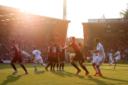 Bournemouth fans watch Cristiano Ronaldo take a free-kick for Real Madrid in 2013