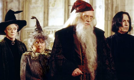 Margolyes as Professor Sprout, second left, with Maggie Smith, Richard Harris and Alan Rickman in Harry Potter and the Chamber of Secrets (2002).