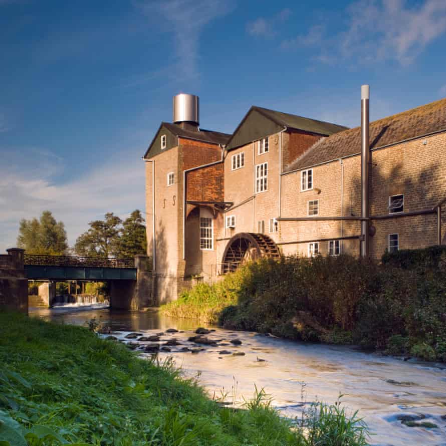 Historic Palmers Brewery beside the Britt River in Bridport, Dorset, England, UK