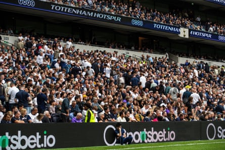 Tottenham fans leave the stadium with their side three goals behind