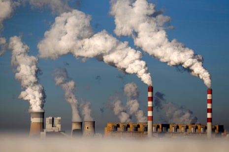 Smoke billows from the chimneys of Belchatow power station in Poland.
