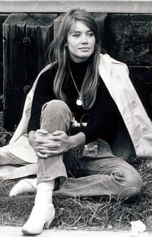 Françoise Hardy in simple jumper and jeans.