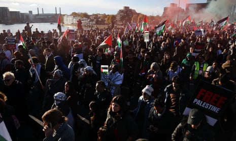 La manifestación pro palestina en el centro de Londres el 11 de noviembre.