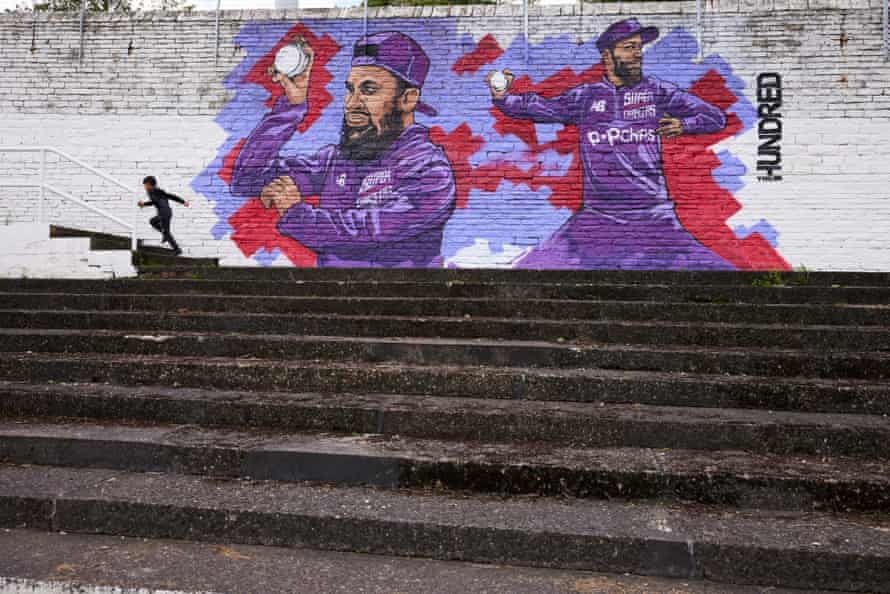 A mural in honour local hero Adil Rashid at the Bradford Park Avenue ground.