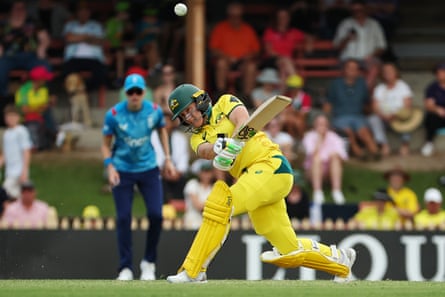 Alyssa Healy bats during game one of the Women's Ashes ODI series between Australia and England in January 2025
