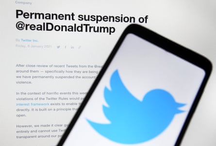 Trump was banned from Twitter on 8 January.