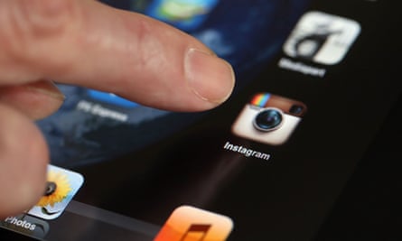 Instagram app on a smartphone homepage