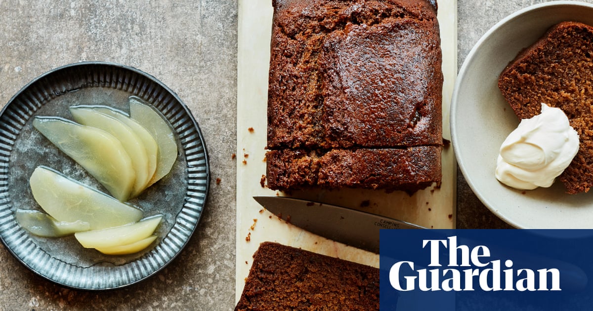 ravneet-gill-s-recipe-for-sticky-ginger-loaf-with-poached-pears-or-the-sweet-spot