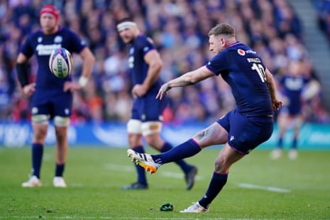Scotland's Finn Russell scores a penalty.