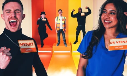 From left: Henry, Rachael, Lucas, Leighton and Dr Veena in Ranked.