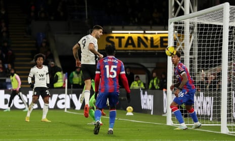 Aleksandar Mitrovic of Fulham scores their side’s third goal.