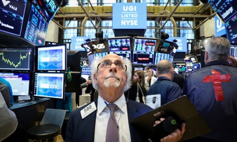 The floor at the New York Stock Exchange (NYSE) in New York today, as the S&amp;P 500 index hits a new intraday high
