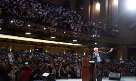 Sanders speaks during a rally in St Louis, Missouri, last week.