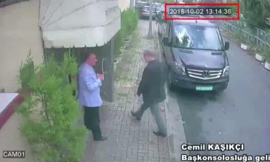 CCTV footage of Khashoggi entering Saudi Arabia’s consulate in Istanbul.