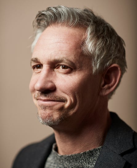 Head shot of Gary Lineker against brown background