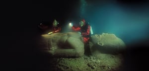Colossal ... this pharaoh was found in five separate pieces before it was reassembled underwater.
