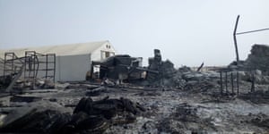 Buildings in Rann were burned to the ground during the Boko Haram attack