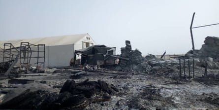 Buildings in Rann were burned to the ground during the Boko Haram attack