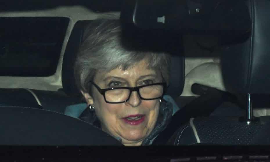 Theresa May arrives at the Houses of Parliament on 20 March